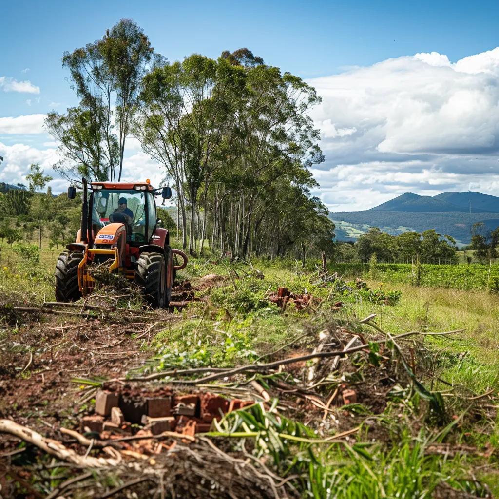 Professional slashing service in Nimbin with heavy-duty tractor slasher cutting overgrown grass