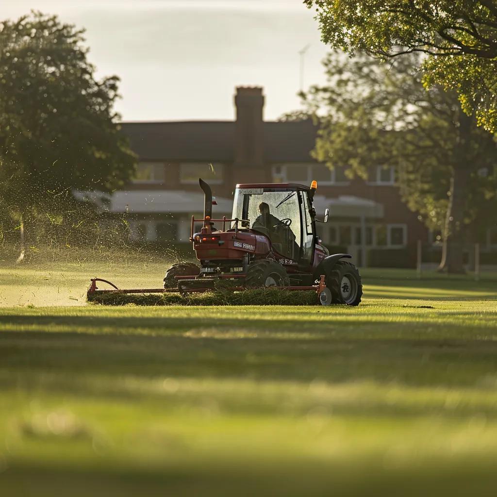 Commercial slashing service using a flail mower on a school property in Lismore
